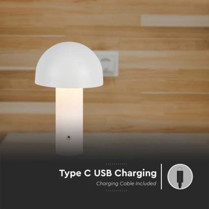 LED Dimmable rechargeable touch table lamp LED/1W/5V 3000-6000K 1800 mAh white
