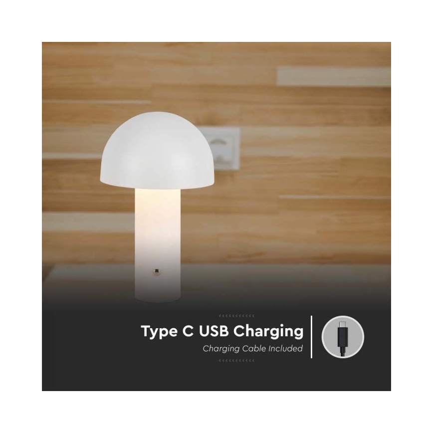 LED Dimmable rechargeable touch table lamp LED/1W/5V 3000-6000K 1800 mAh white