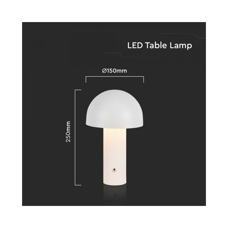 LED Dimmable rechargeable touch table lamp LED/1W/5V 3000-6000K 1800 mAh white
