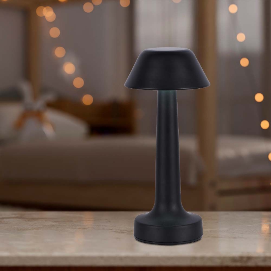 LED Dimmable rechargeable touch table lamp LED/1W/5V 3000-6000K 1800 mAh black