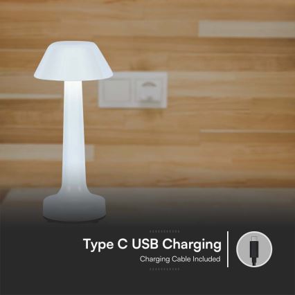 LED Dimmable rechargeable touch table lamp LED/1W/5V 3000-6000K 1800 mAh white