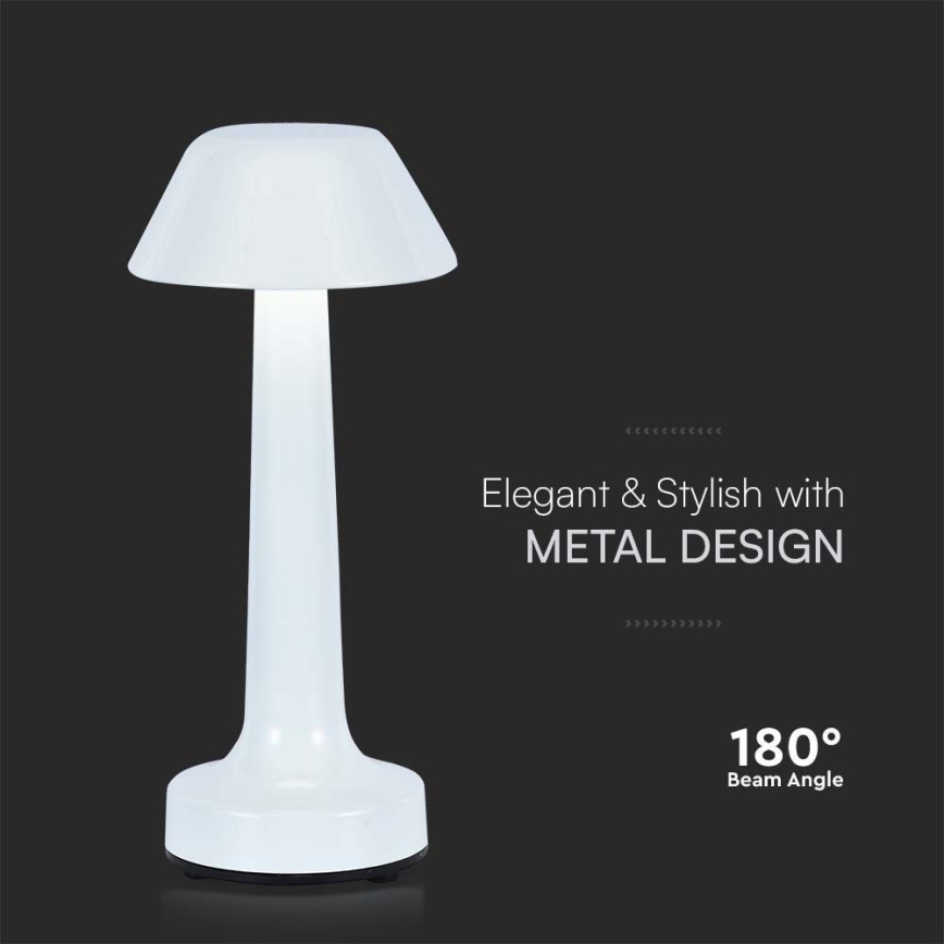 LED Dimmable rechargeable touch table lamp LED/1W/5V 3000-6000K 1800 mAh white