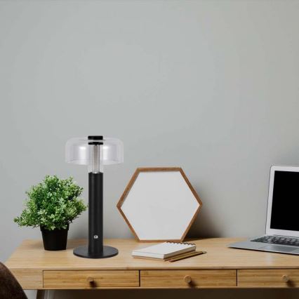 LED Dimmable rechargeable touch table lamp LED/1W/5V 3000K 1800 mAh black