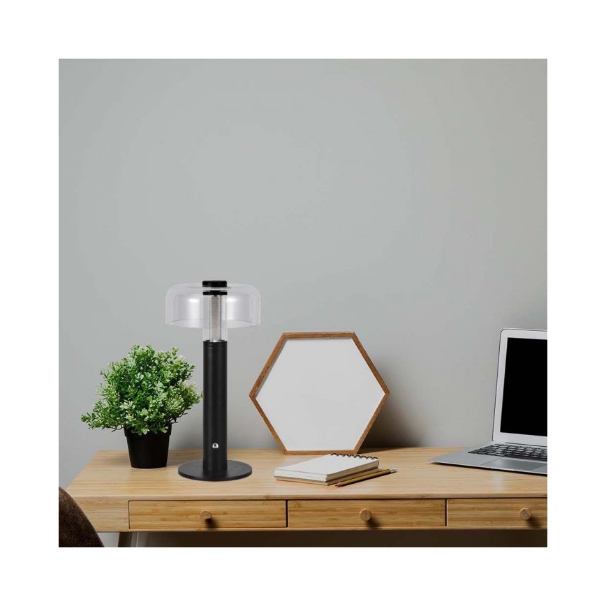 LED Dimmable rechargeable touch table lamp LED/1W/5V 3000K 1800 mAh black