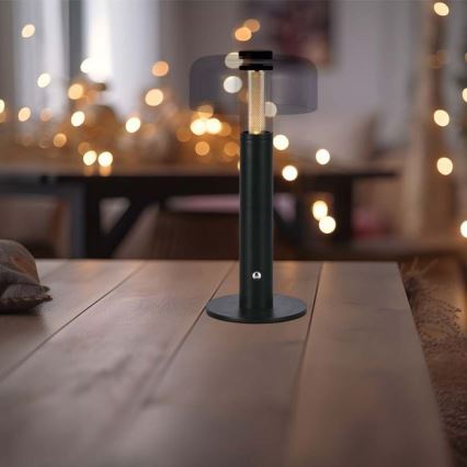 LED Dimmable rechargeable touch table lamp LED/1W/5V 3000K 1800 mAh black