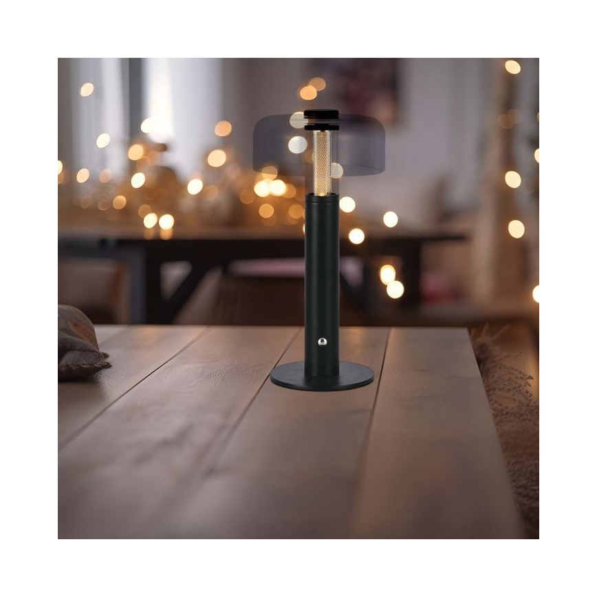 LED Dimmable rechargeable touch table lamp LED/1W/5V 3000K 1800 mAh black