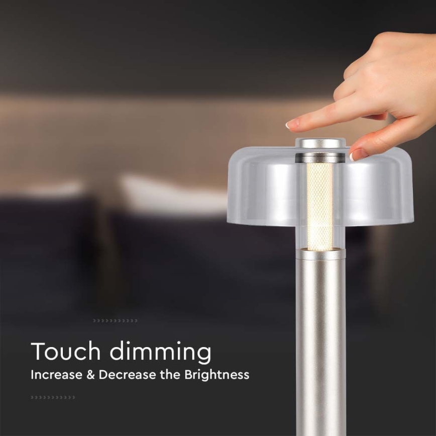LED Dimmable rechargeable touch table lamp LED/1W/5V 3000K 1800 mAh gold