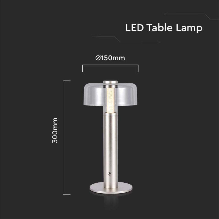 LED Dimmable rechargeable touch table lamp LED/1W/5V 3000K 1800 mAh gold