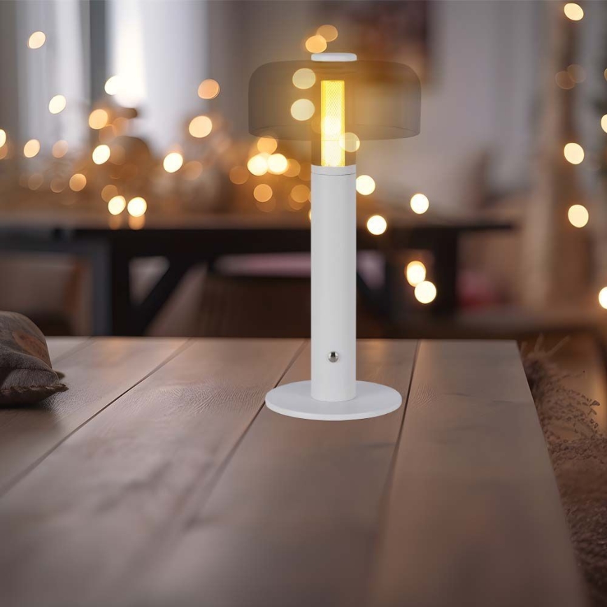 LED Dimmable rechargeable touch table lamp LED/1W/5V 3000K 1800 mAh white