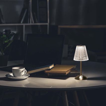 LED Dimmable rechargeable touch table lamp LED/2,4W/5V 3000-6000K 1800 mAh shiny chrome