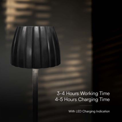 LED Dimmable rechargeable touch table lamp LED/2,7W/5V 3000/4000/6000K 1800 mAh black