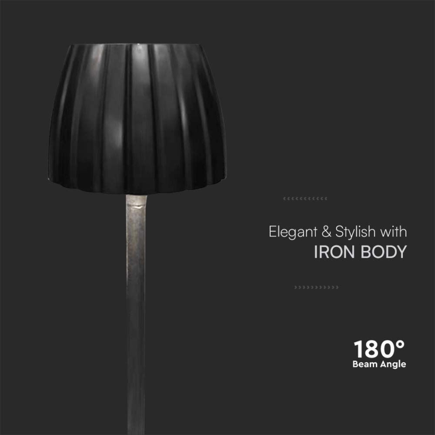 LED Dimmable rechargeable touch table lamp LED/2,7W/5V 3000/4000/6000K 1800 mAh black