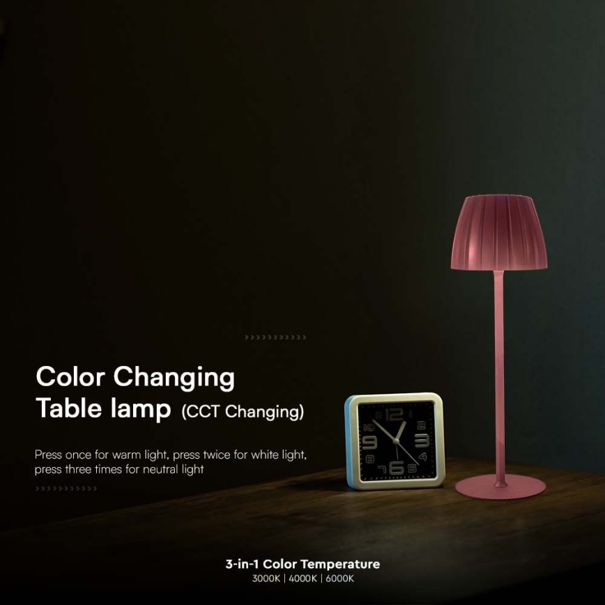 LED Dimmable rechargeable touch table lamp LED/2,7W/5V 3000/4000/6000K 1800 mAh brown