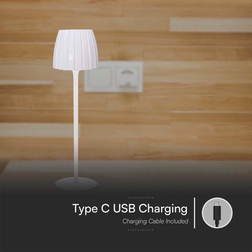 LED Dimmable rechargeable touch table lamp LED/2,7W/5V 3000/4000/6000K 1800 mAh white