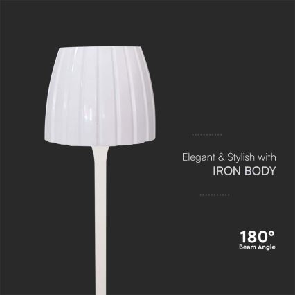 LED Dimmable rechargeable touch table lamp LED/2,7W/5V 3000/4000/6000K 1800 mAh white