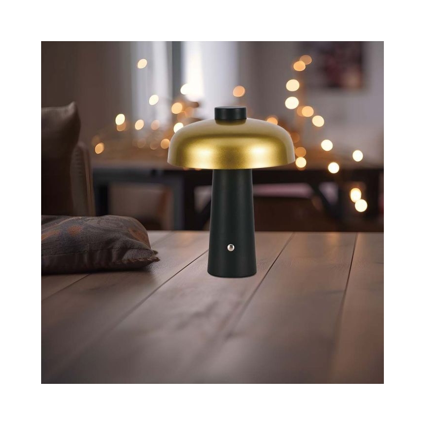 LED Dimmable rechargeable touch table lamp LED/3W/5V 3000-6000K 1800 mAh black/gold