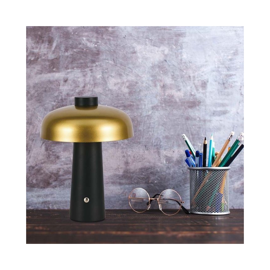 LED Dimmable rechargeable touch table lamp LED/3W/5V 3000-6000K 1800 mAh black/gold