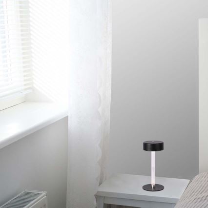 LED Dimmable rechargeable touch table lamp LED/3W/5V 3000-6000K 2400 mAh black