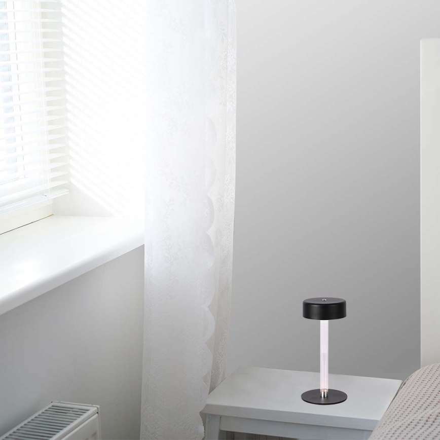 LED Dimmable rechargeable touch table lamp LED/3W/5V 3000-6000K 2400 mAh black