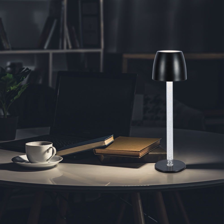 LED Dimmable rechargeable touch table lamp LED/3W/5V 3000K 1800 mAh black