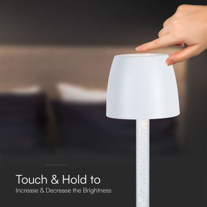 LED Dimmable rechargeable touch table lamp LED/3W/5V 3000K 1800 mAh black