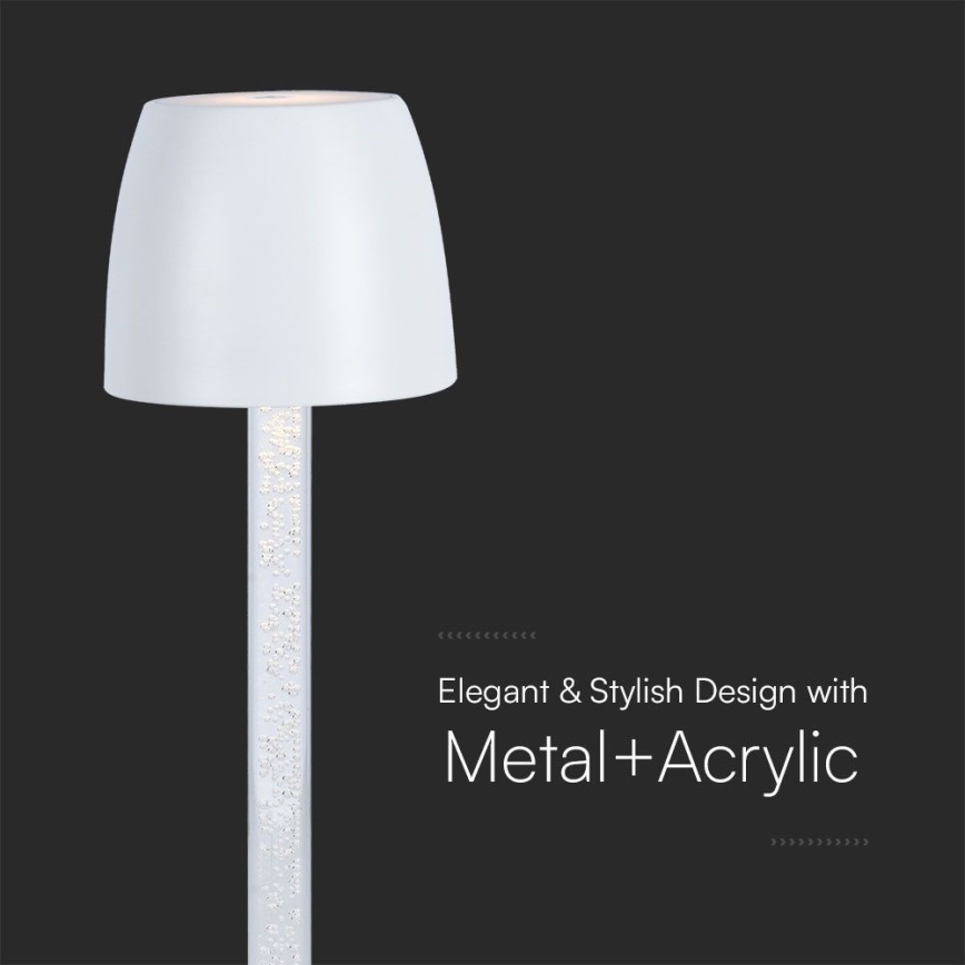 LED Dimmable rechargeable touch table lamp LED/3W/5V 3000K 1800 mAh white