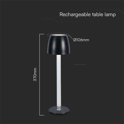 LED Dimmable rechargeable touch table lamp LED/3W/5V 3000K 1800 mAh white