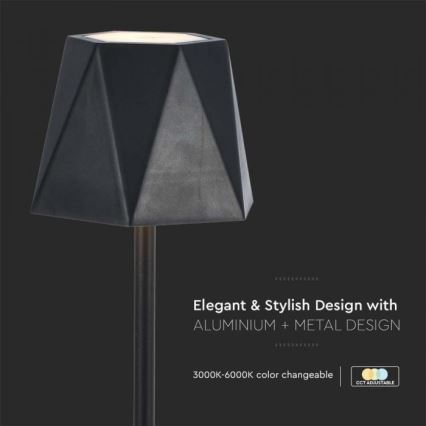 LED Dimmable rechargeable touch table lamp LED/4W/5V 3000-6000K 1800 mAh black