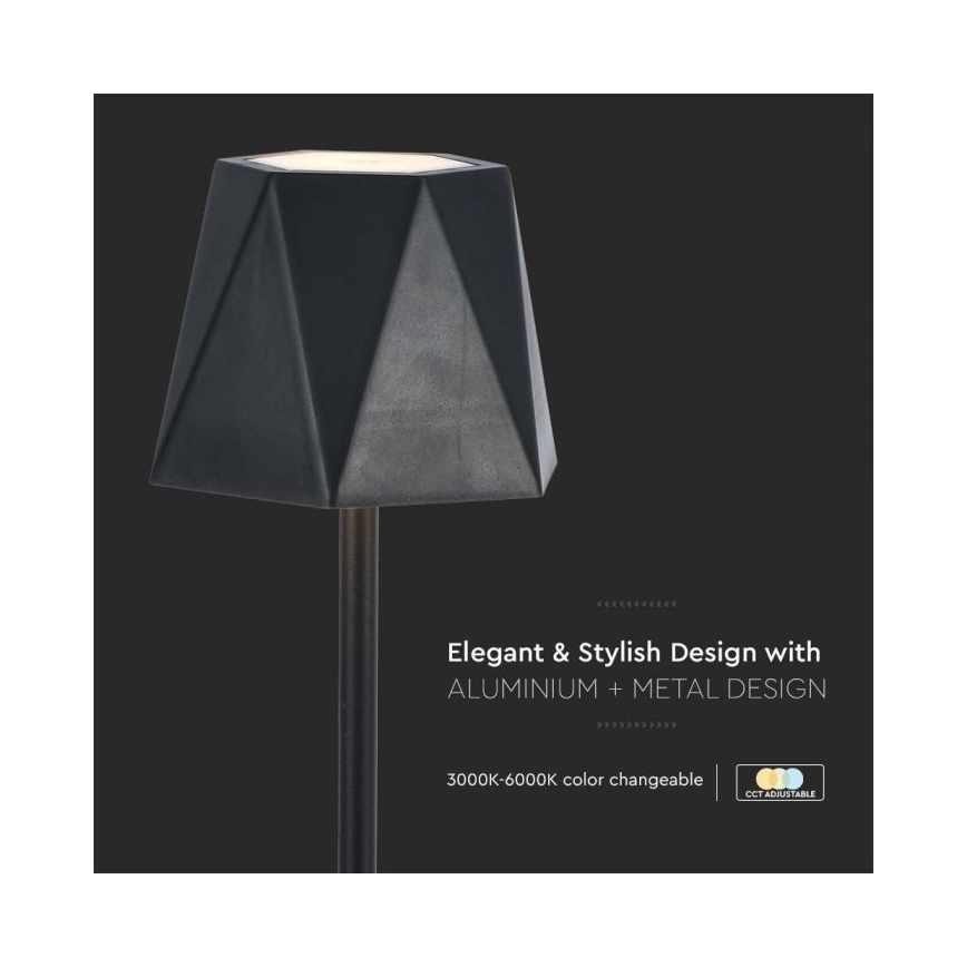 LED Dimmable rechargeable touch table lamp LED/4W/5V 3000-6000K 1800 mAh black