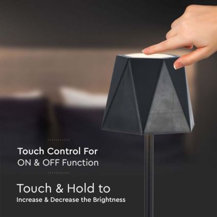 LED Dimmable rechargeable touch table lamp LED/4W/5V 3000-6000K 1800 mAh black