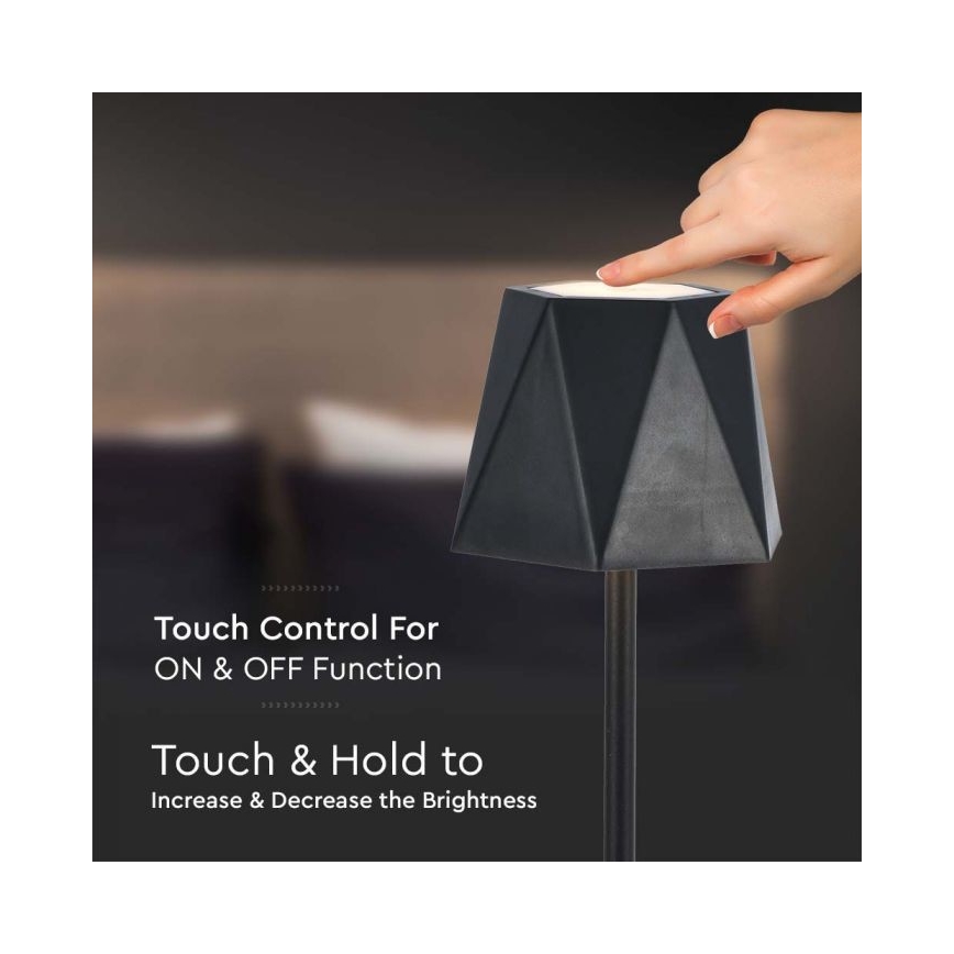 LED Dimmable rechargeable touch table lamp LED/4W/5V 3000-6000K 1800 mAh black