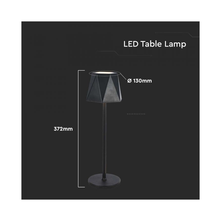 LED Dimmable rechargeable touch table lamp LED/4W/5V 3000-6000K 1800 mAh black