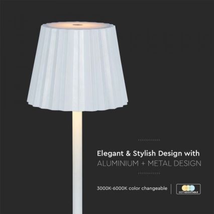 LED Dimmable rechargeable touch table lamp LED/4W/5V 3000-6000K 1800 mAh white