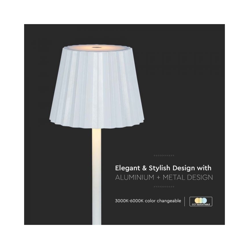 LED Dimmable rechargeable touch table lamp LED/4W/5V 3000-6000K 1800 mAh white