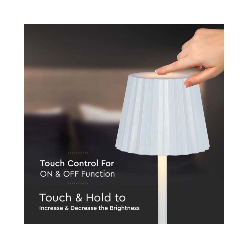 LED Dimmable rechargeable touch table lamp LED/4W/5V 3000-6000K 1800 mAh white
