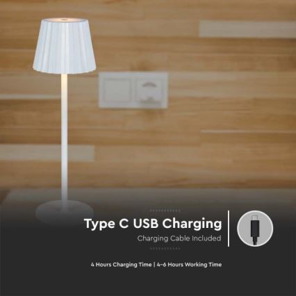 LED Dimmable rechargeable touch table lamp LED/4W/5V 3000-6000K 1800 mAh white