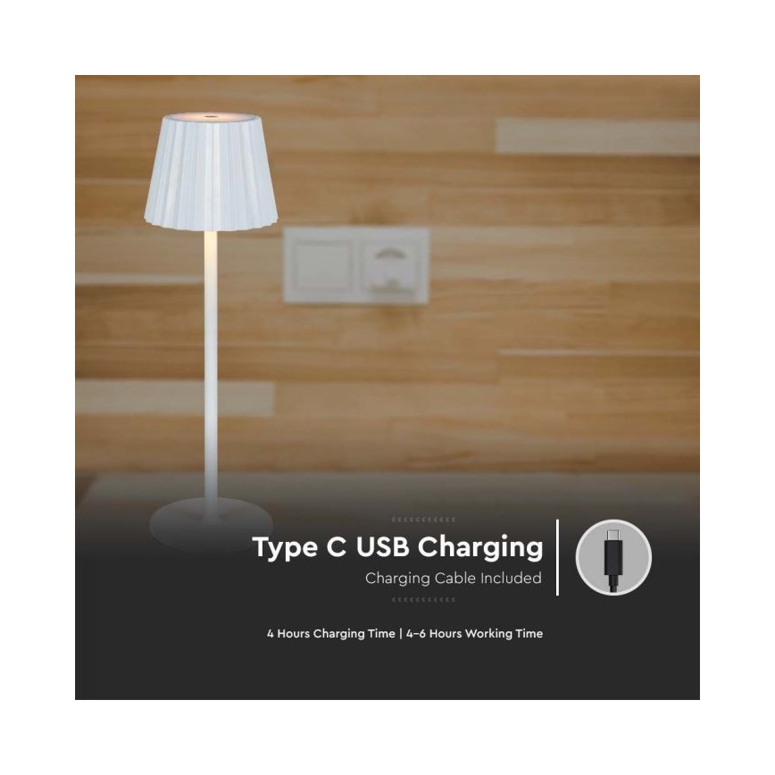 LED Dimmable rechargeable touch table lamp LED/4W/5V 3000-6000K 1800 mAh white