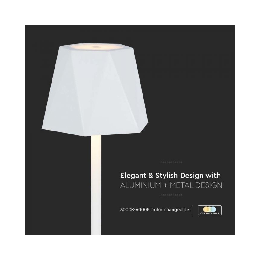 LED Dimmable rechargeable touch table lamp LED/4W/5V 3000-6000K 1800 mAh white