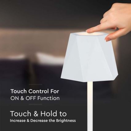 LED Dimmable rechargeable touch table lamp LED/4W/5V 3000-6000K 1800 mAh white