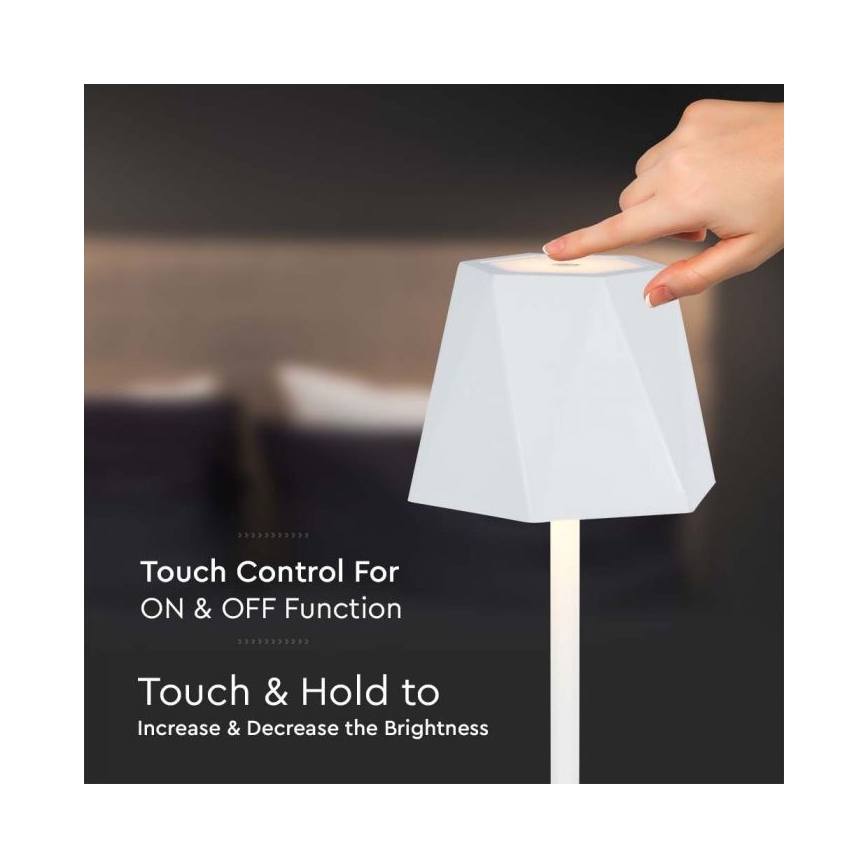 LED Dimmable rechargeable touch table lamp LED/4W/5V 3000-6000K 1800 mAh white
