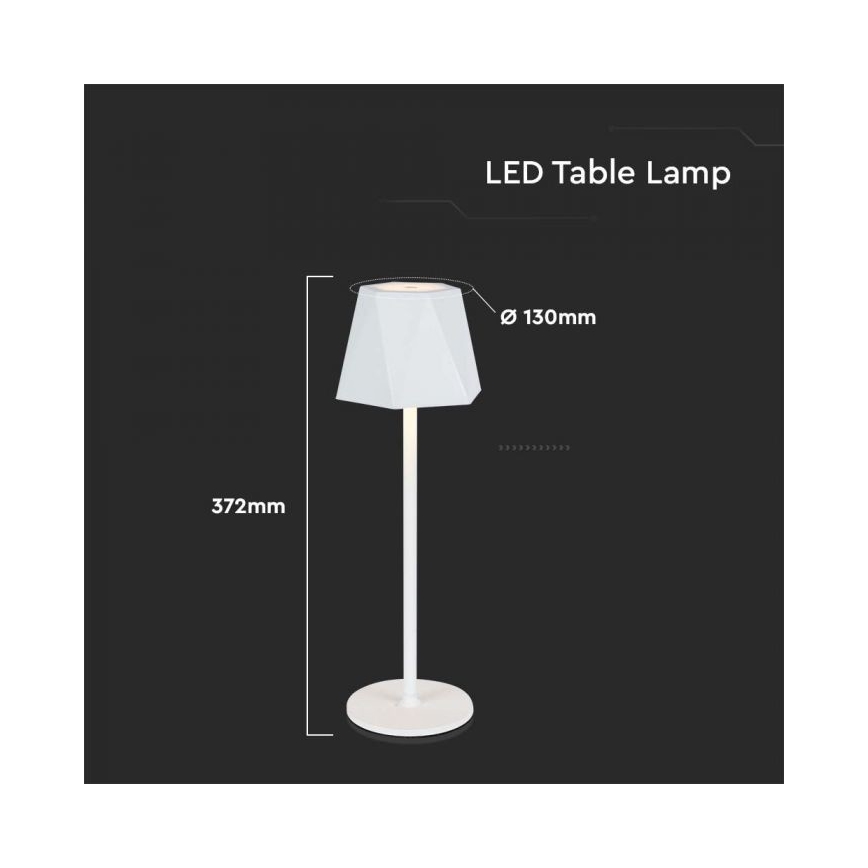 LED Dimmable rechargeable touch table lamp LED/4W/5V 3000-6000K 1800 mAh white