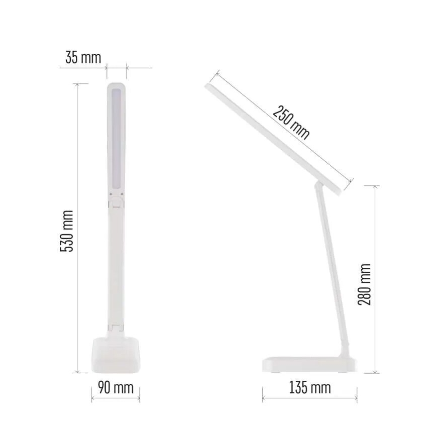 LED Dimmable rechargeable table lamp LED/5W/3,7V 3000K/4000K/6500K 800mAh white