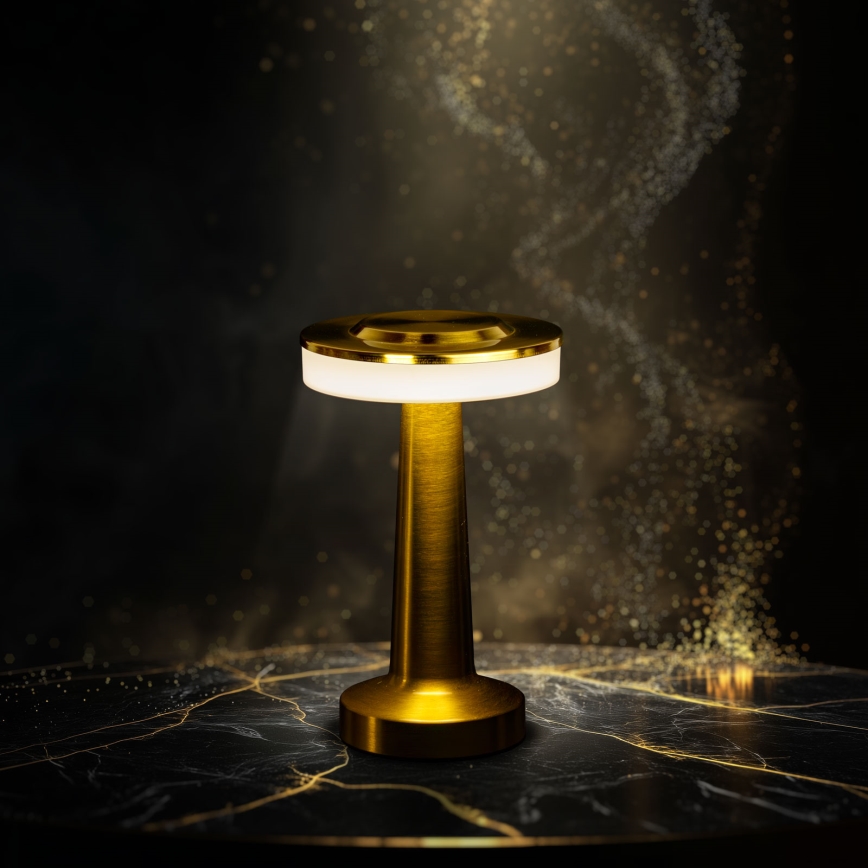 LED Dimmable Rechargeable Table Lamp LONDON LED/2W/5V 2700K/4000K/6500K 400 mAh Gold