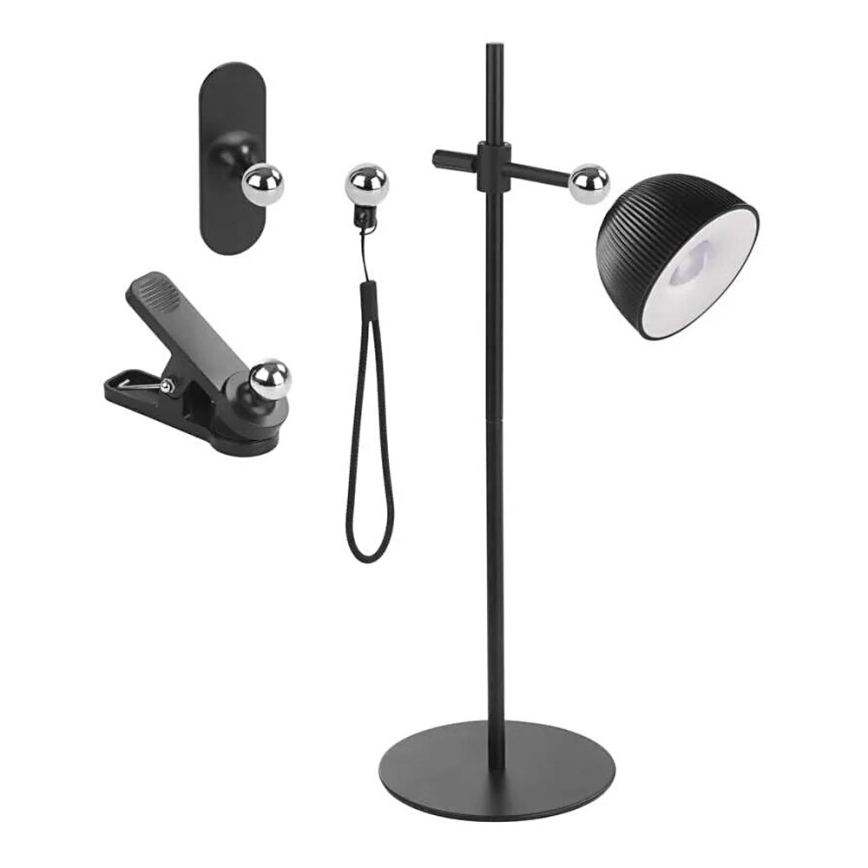 LED Dimmable rechargeable table lamp magnetic 4in1 LED/4,2W/3,7V 4000K 1200mAh black
