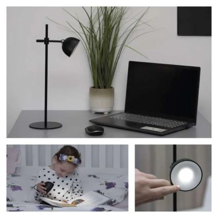 LED Dimmable rechargeable table lamp magnetic 4in1 LED/4,2W/3,7V 4000K 1200mAh black