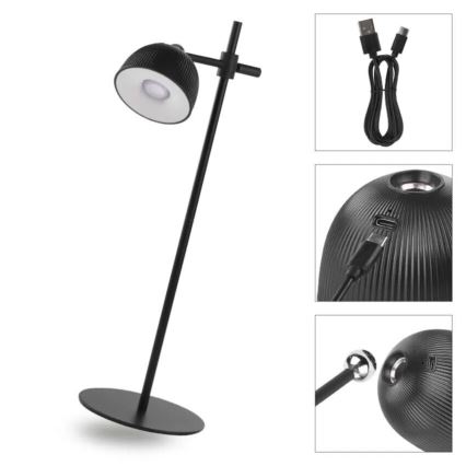LED Dimmable rechargeable table lamp magnetic 4in1 LED/4,2W/3,7V 4000K 1200mAh black