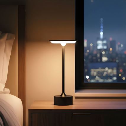 LED Dimmable Rechargeable Desk Lamp NEW YORK LED/1,8W/5V 2700K/4000K/6500K 1200 mAh Black
