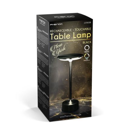 LED Dimmable Rechargeable Desk Lamp NEW YORK LED/1,8W/5V 2700K/4000K/6500K 1200 mAh Black