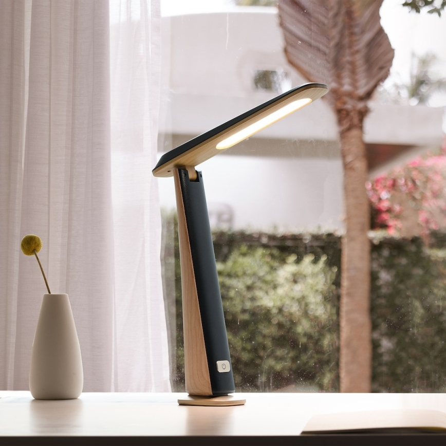 LED Dimmable Rechargeable Desk Lamp TOP LED/4W/5V 1800 mAh 3000/4000/5000K brown/black