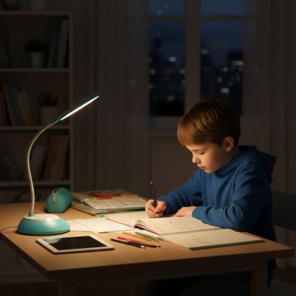 LED Dimmable rechargeable table lamp VISUA LED/5W/5V 3000-5000K 1200 mAh blue